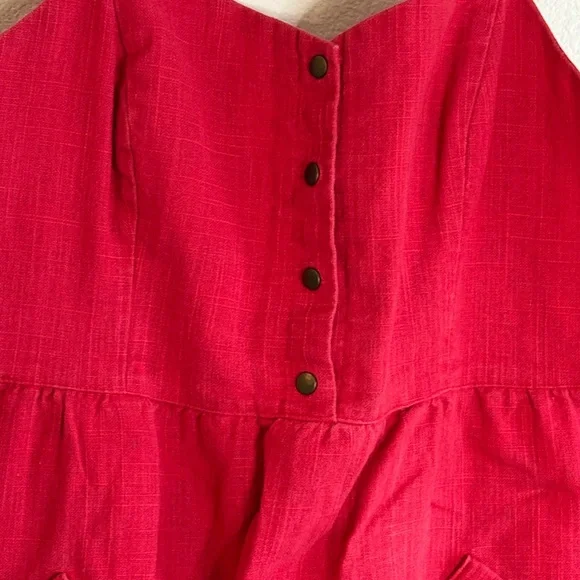 🌺 Cherry Red Cutie! Button-Front Sundress w/ Pockets – Size M🌺Preloved - Picture 5 of 16